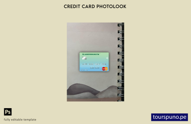 listo para imprimir plantilla frontal de aspecto fotográfico mastercard del Ba 2